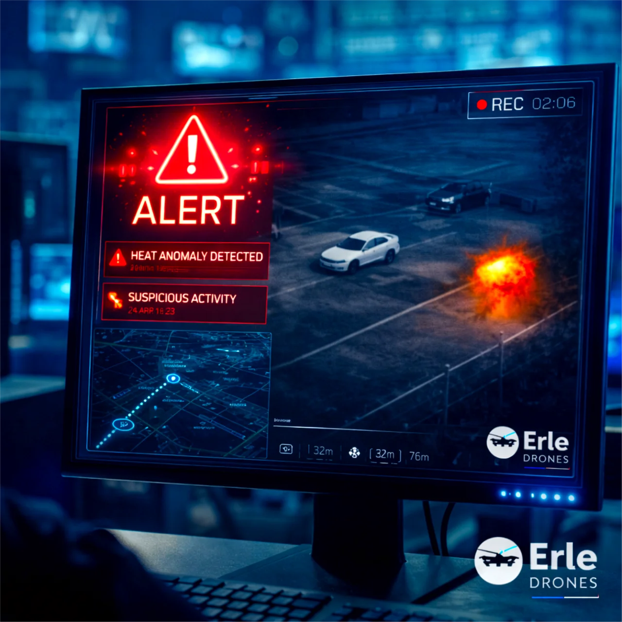 Automatischer Alarm Drohne Meldung